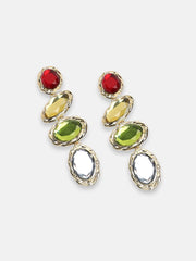 Gold Plated Party Designer Stone Drop Earring