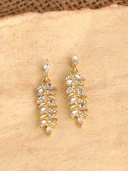 Gold Plated Party Designer Stone Drop Earring