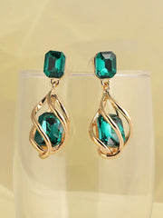 Gold Plated Party Designer Stone Drop Earring