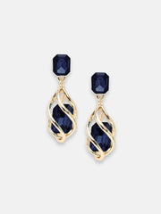 Gold Plated Party Designer Stone Drop Earring