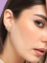 Gold Plated Party Designer Stone Drop Earring