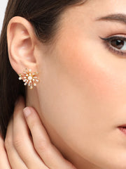 Gold Plated Party Designer Stone Drop Earring