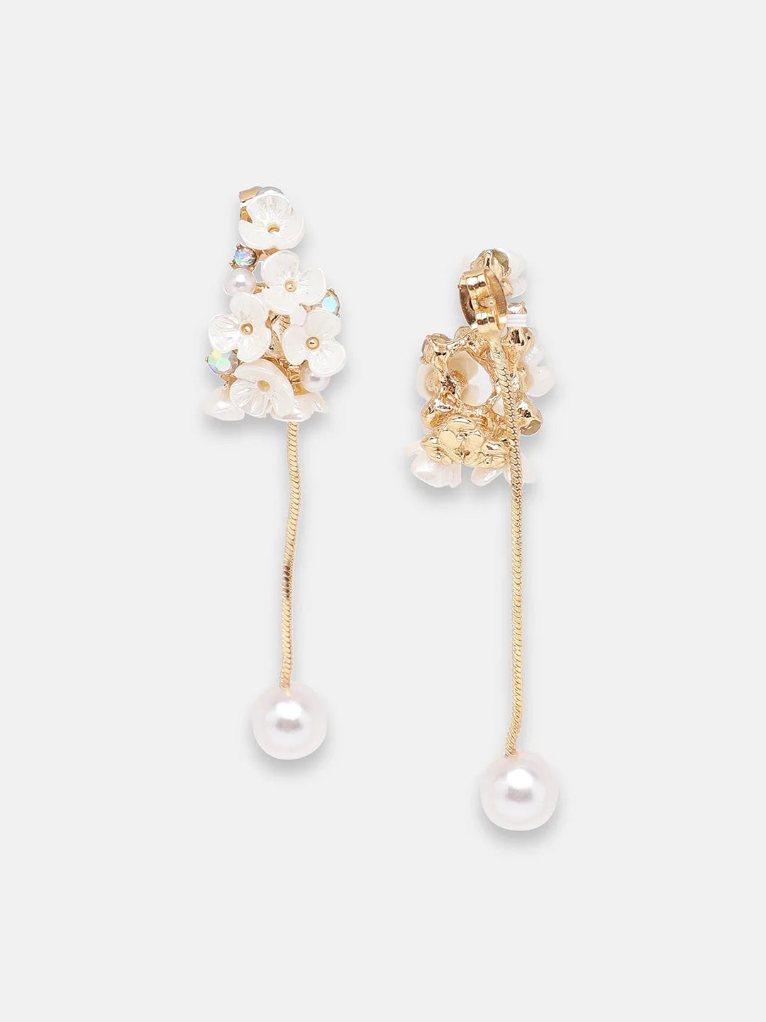 Gold Plated Party Pearls Drop Earring