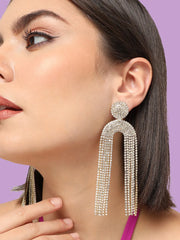 Gold Plated Party Designer Stone Drop Earring