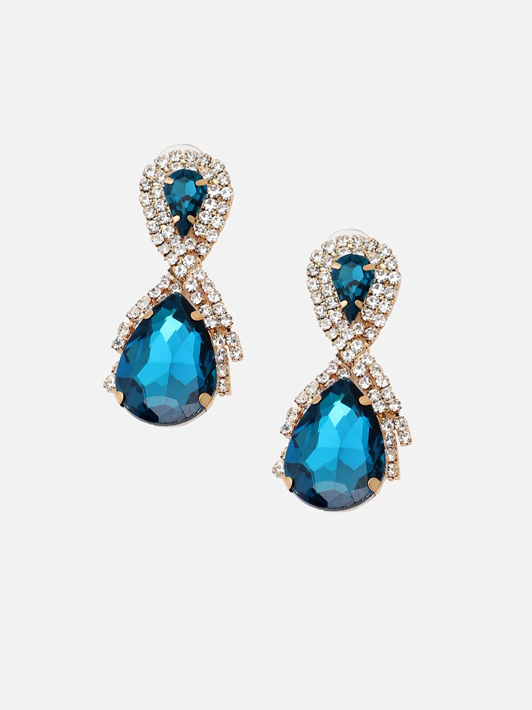 Gold Plated Party Designer Stone Drop Earring