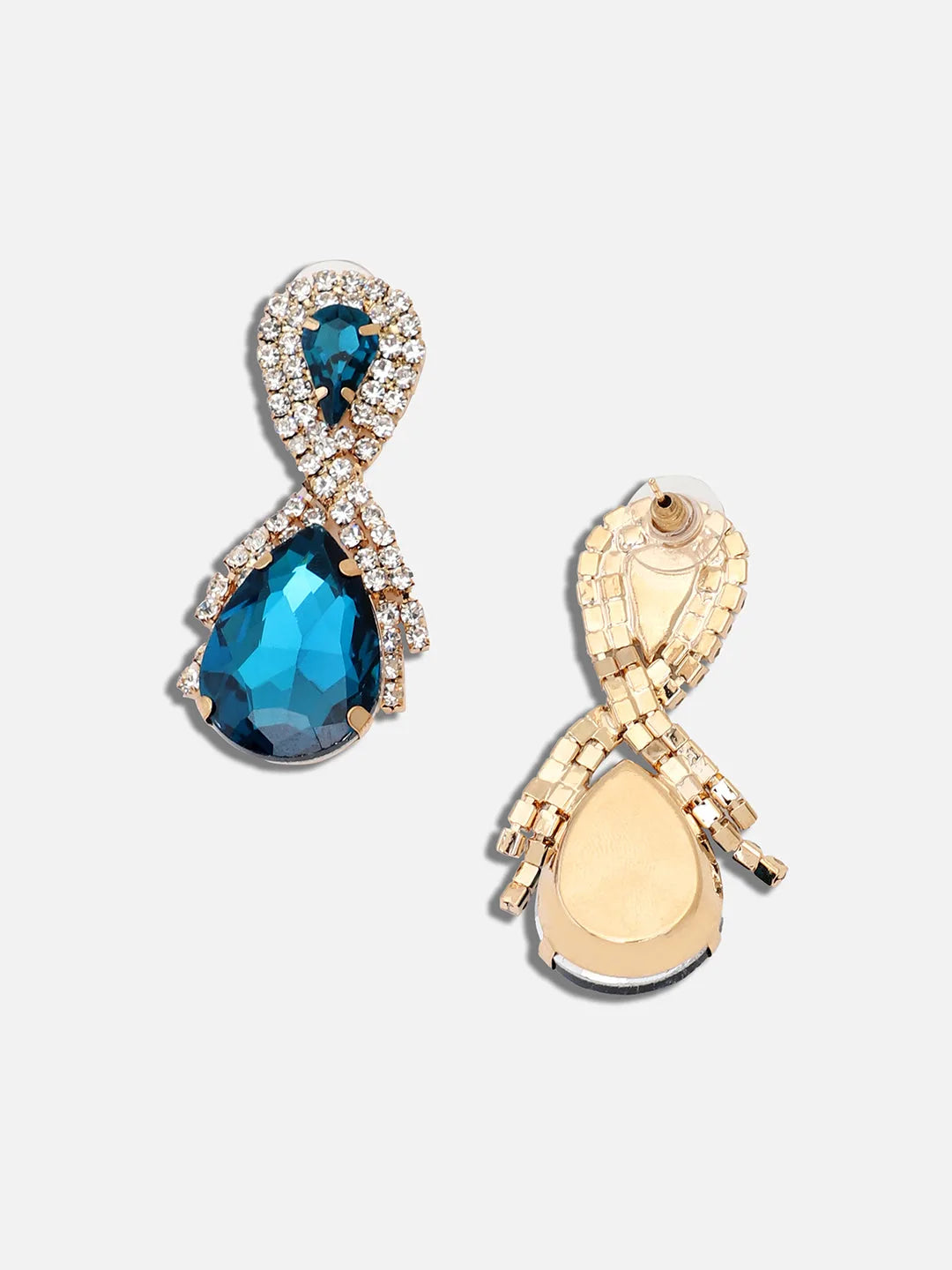 Gold Plated Party Designer Stone Drop Earring