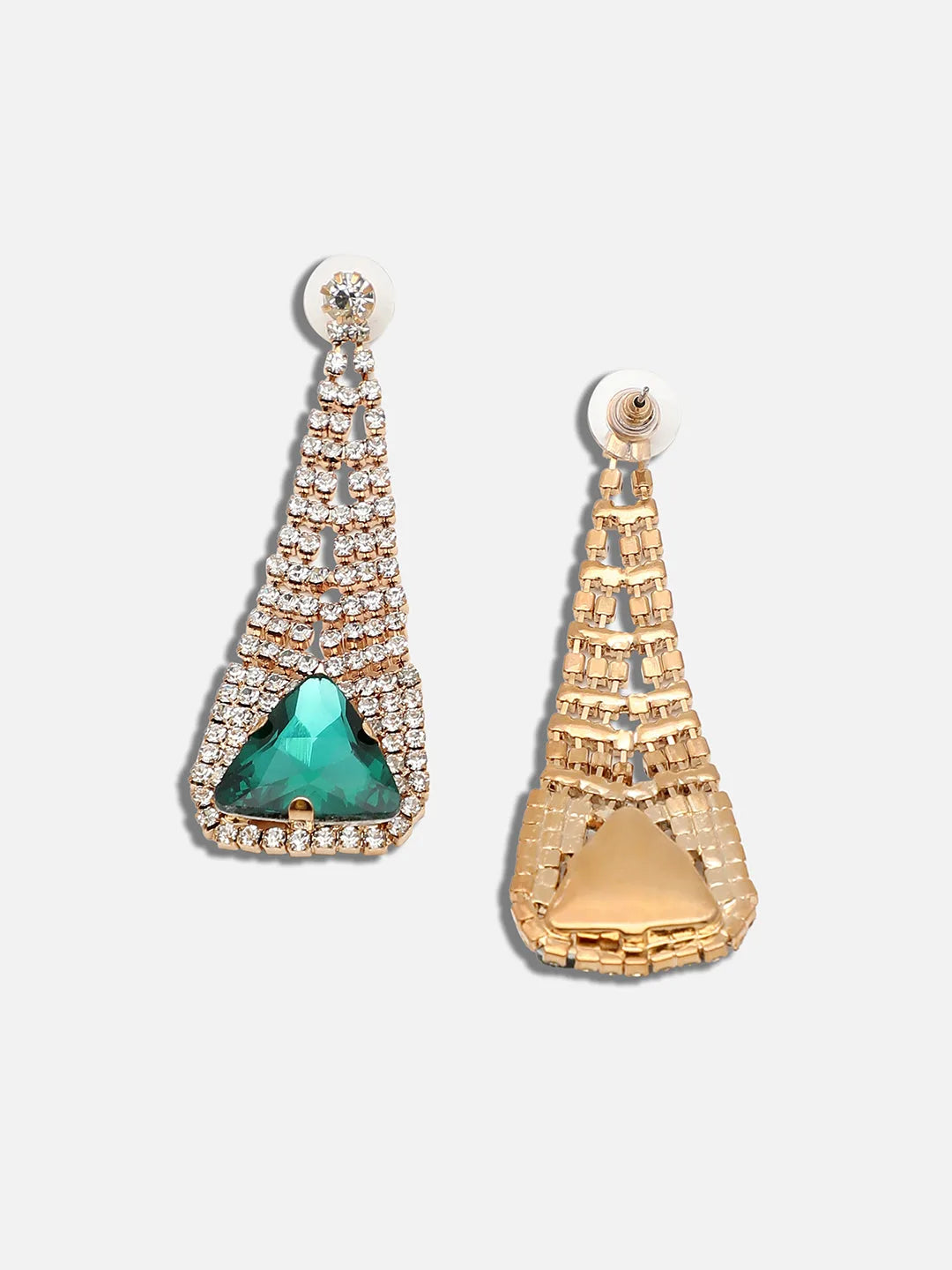 Gold Plated Party Designer Stone Drop Earring