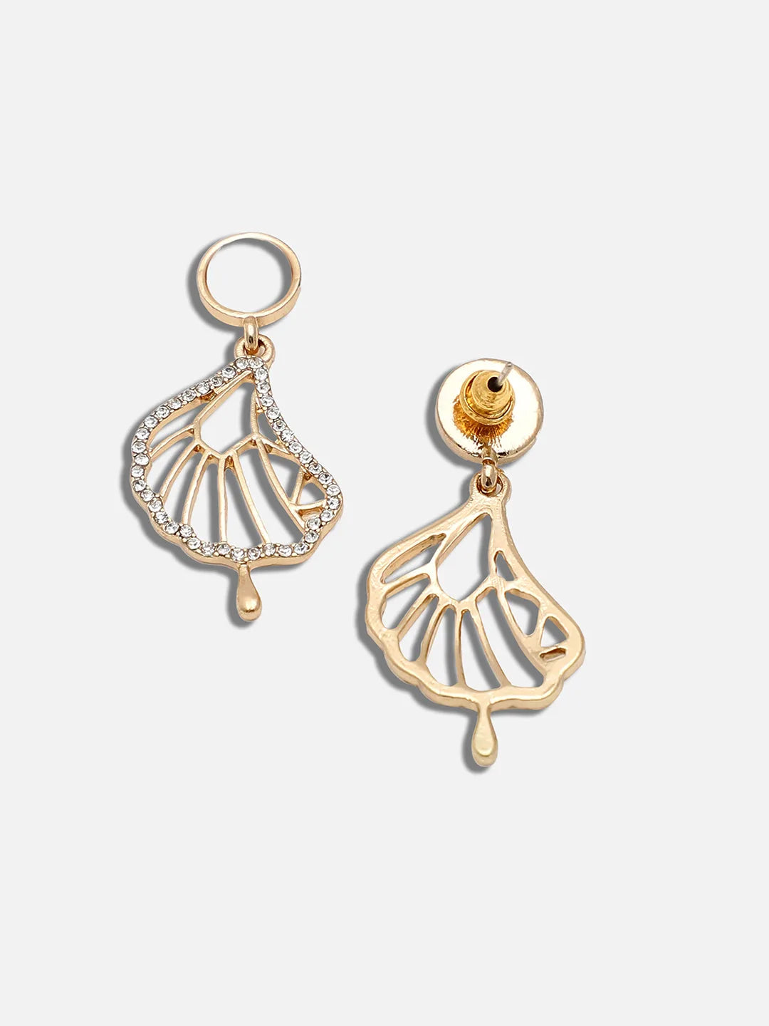 Gold Plated Party Designer Stone And Pearls Drop Earring