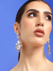 Gold Plated Party Designer Stone Drop Earring