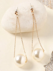 Gold Plated Party Pearls Drop Earring