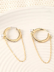 Gold Plated Party Pearls Drop Earring