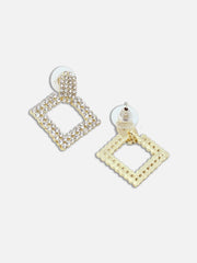 Gold Plated Party Designer Stone Drop Earring