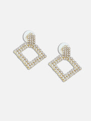 Gold Plated Party Designer Stone Drop Earring