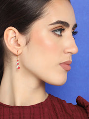 Gold Plated Party Designer Stone Drop Earring