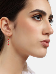 Gold Plated Party Designer Stone Drop Earring