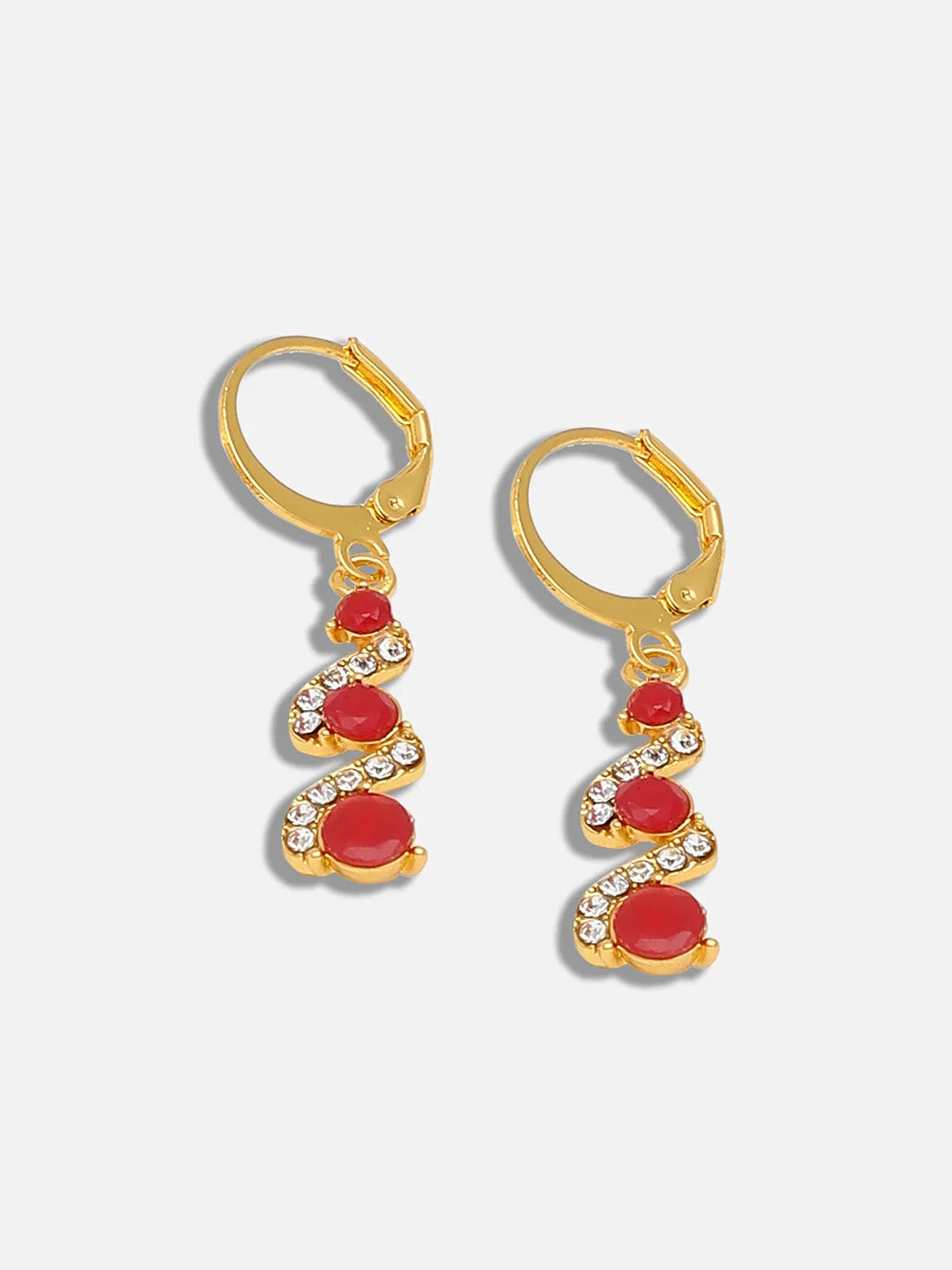 Gold Plated Party Designer Stone Drop Earring