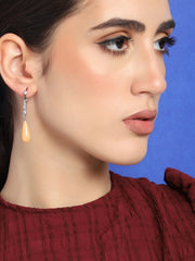 Gold Plated Party Designer Stone Drop Earring