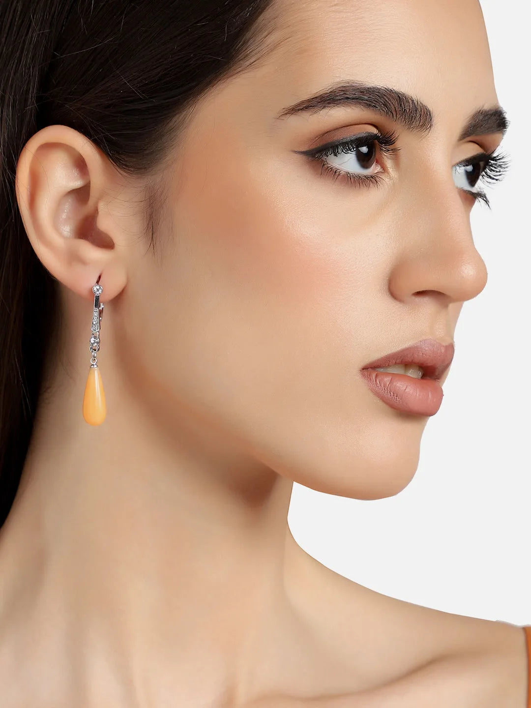 Gold Plated Party Designer Stone Drop Earring