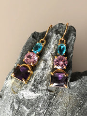 Gold Plated Party Designer Stone Drop Earring