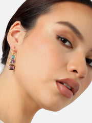 Gold Plated Party Designer Stone Drop Earring