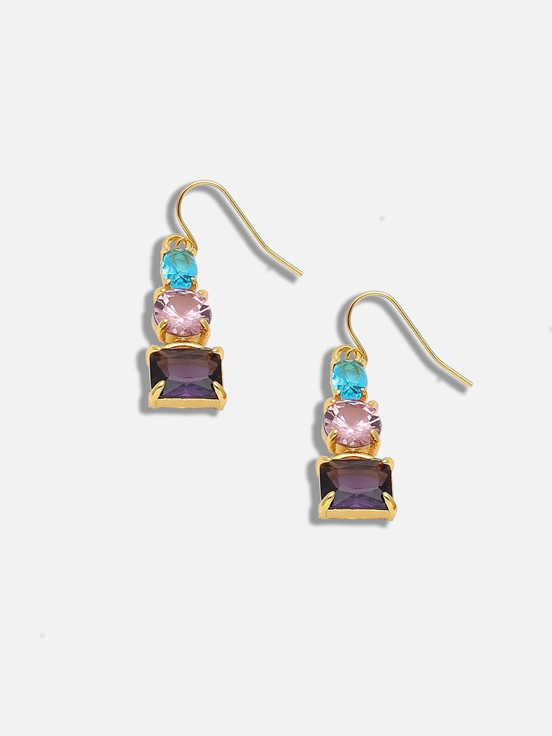 Gold Plated Party Designer Stone Drop Earring