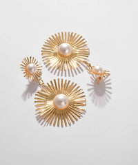 Gold Plated Pearls Drop Earring