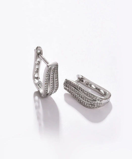 Pack of 2 Silver Plated American Diamond Stud