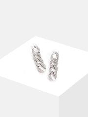 Silver Plated Designer Stone Drop Earring