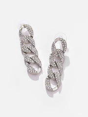 Silver Plated Designer Stone Drop Earring