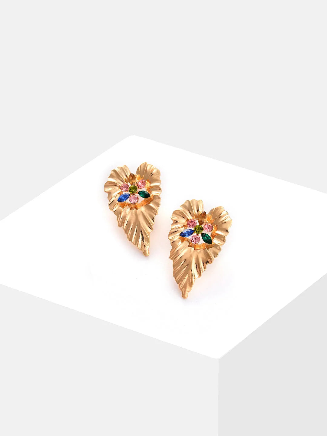 Gold Plated Designer Stone Drop Earring