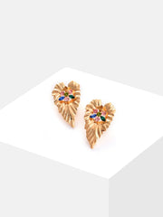 Gold Plated Designer Stone Drop Earring