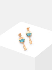 Gold Plated Designer Stone Drop Earrings