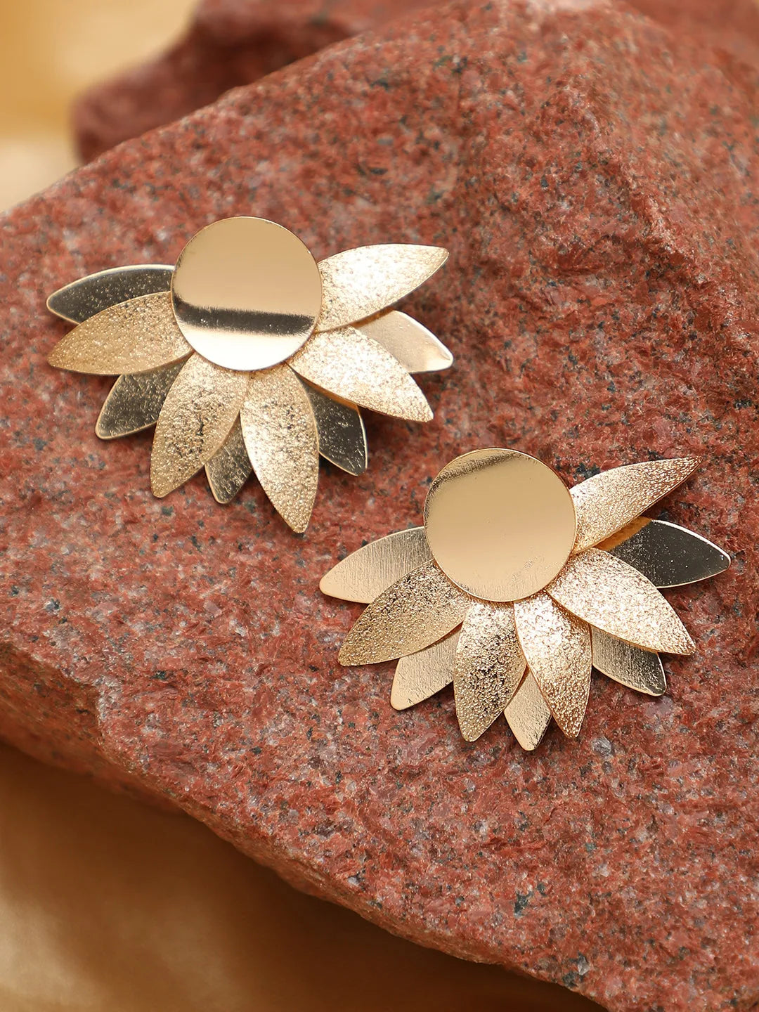 Gold Plated Designer Stone Stud