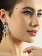 Silver Plated Designer Stone Drop Earring