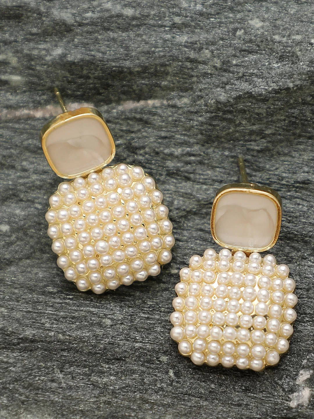 Gold Plated Designer Stone Drop Earring