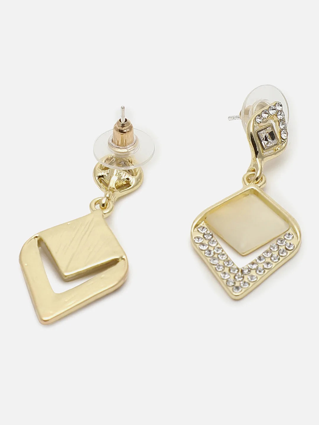 Gold Plated Designer Stone Drop Earring