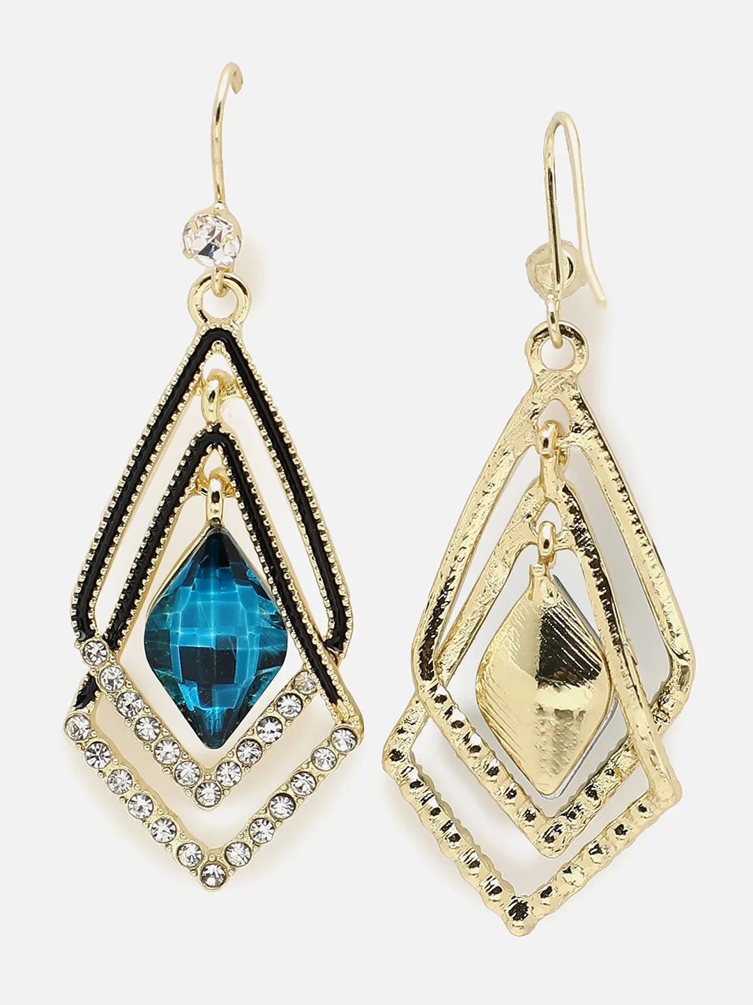 Gold Plated Designer Stone Drop Earring