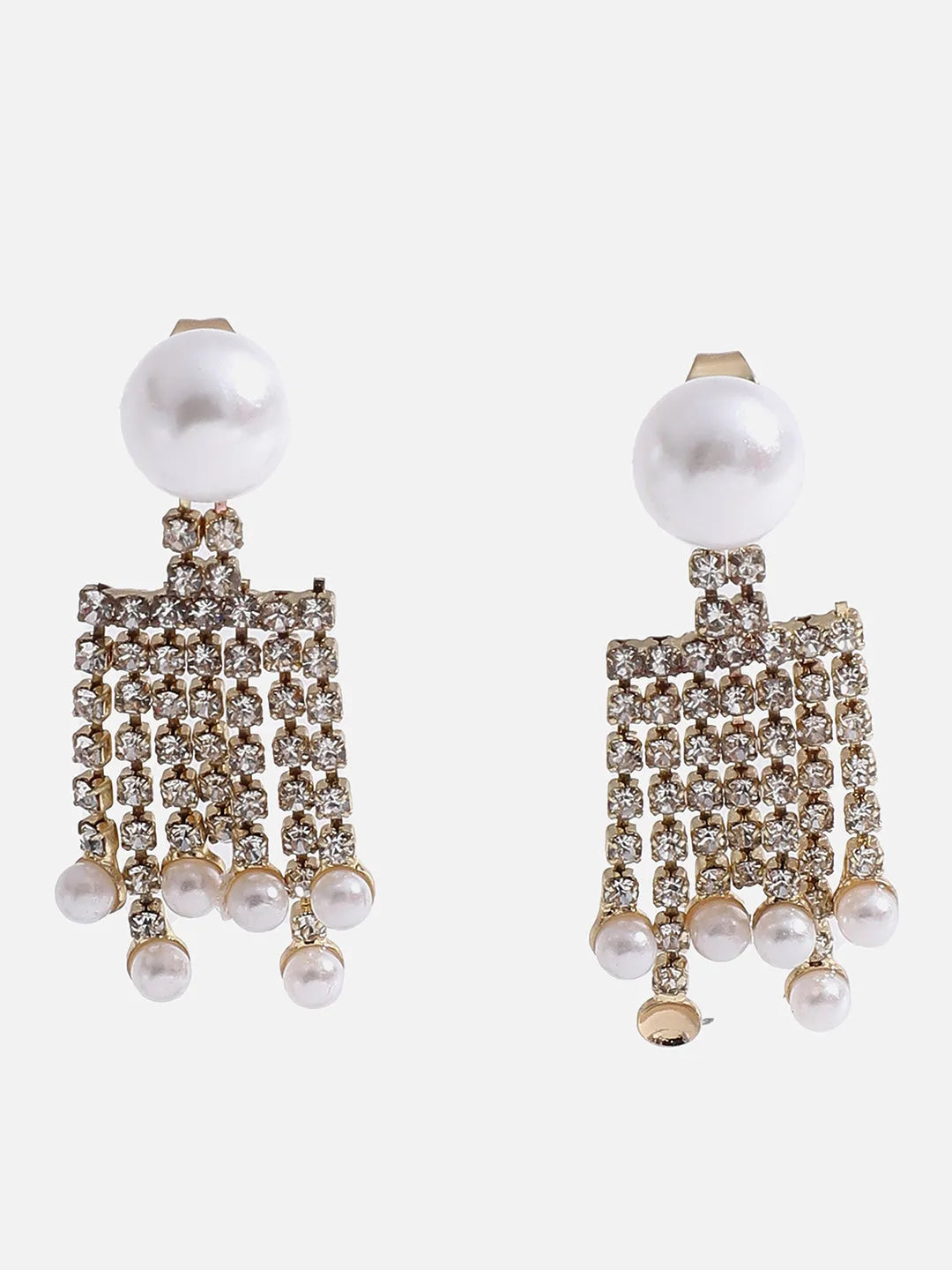 Gold Plated Pearls Drop Earring