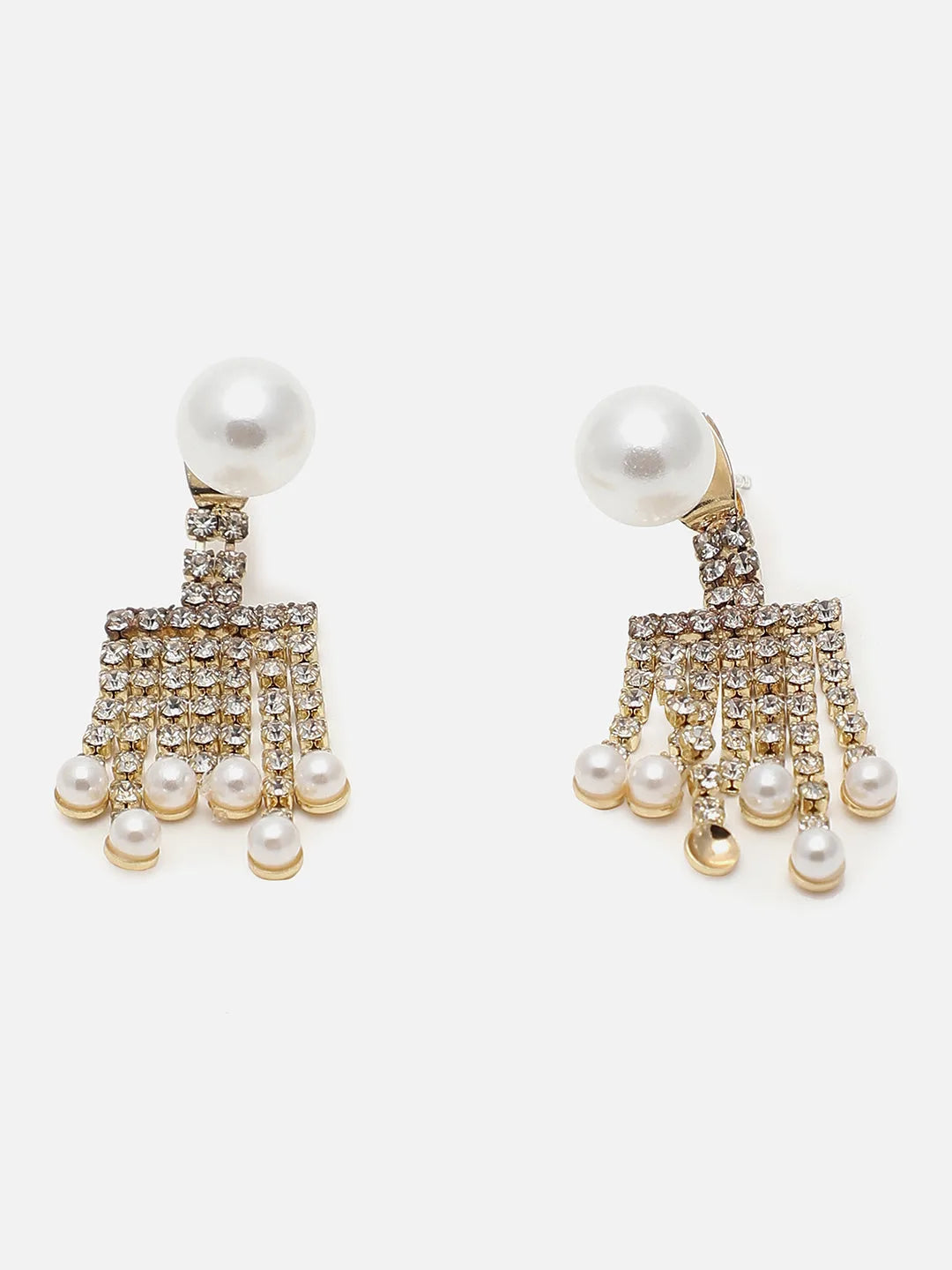 Gold Plated Pearls Drop Earring