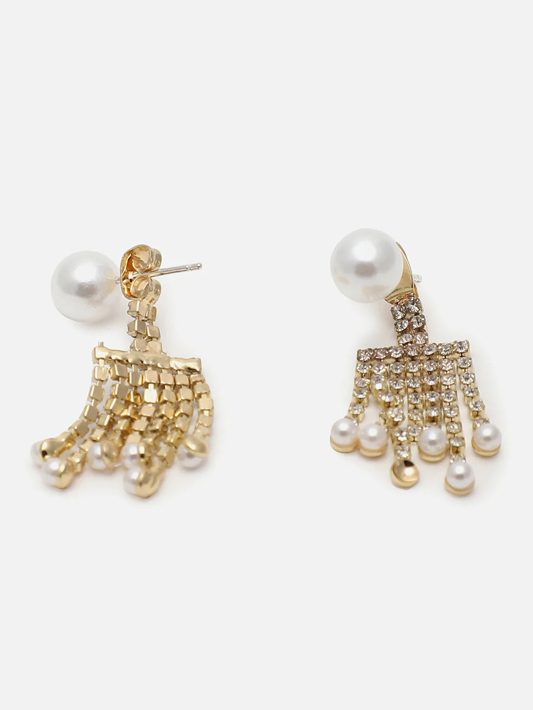 Gold Plated Pearls Drop Earring