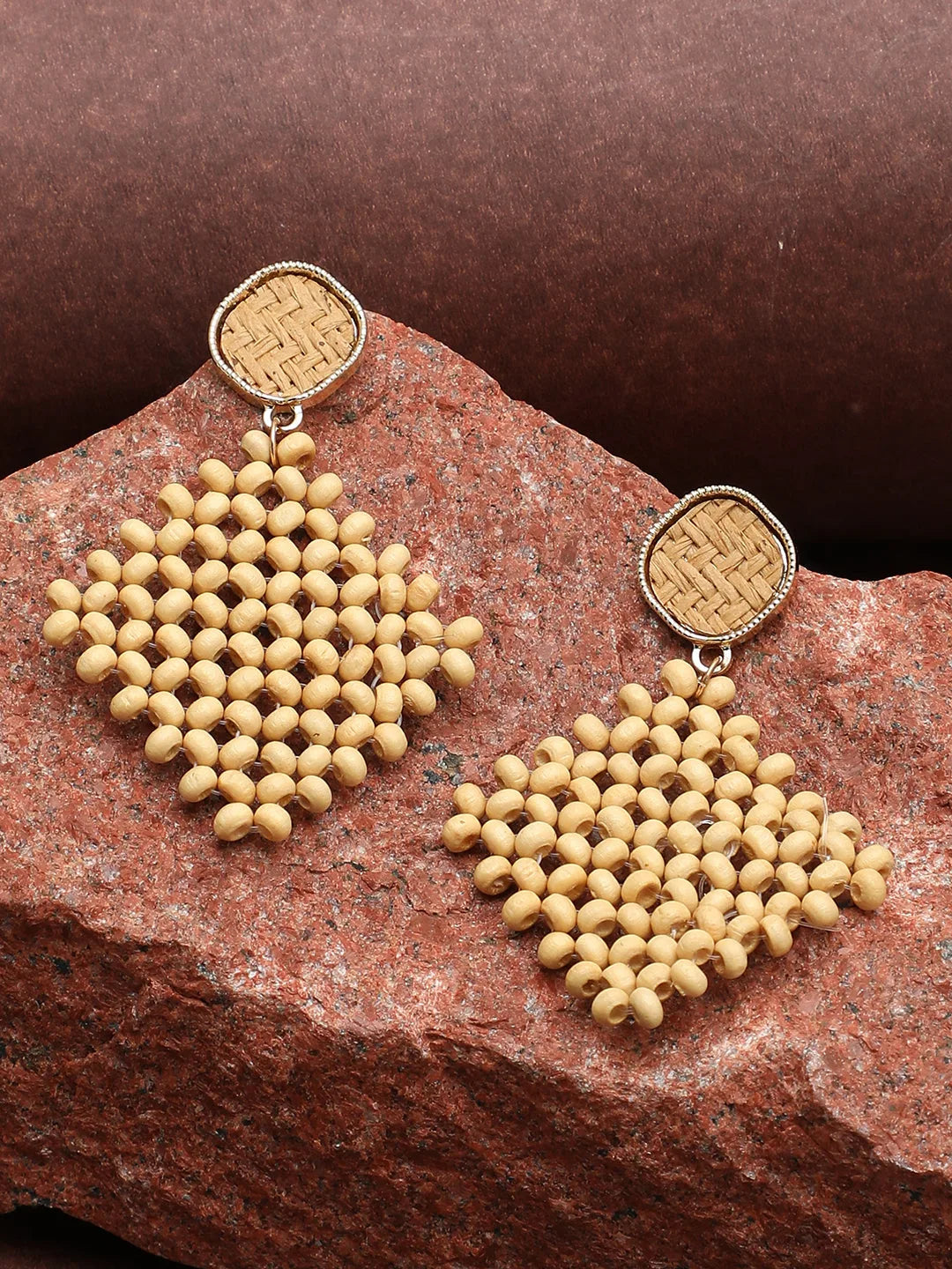 Gold Plated Designer Stone Drop Earring