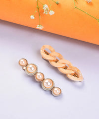 Pack of 2 Gold Plated Pearls Hair Pin