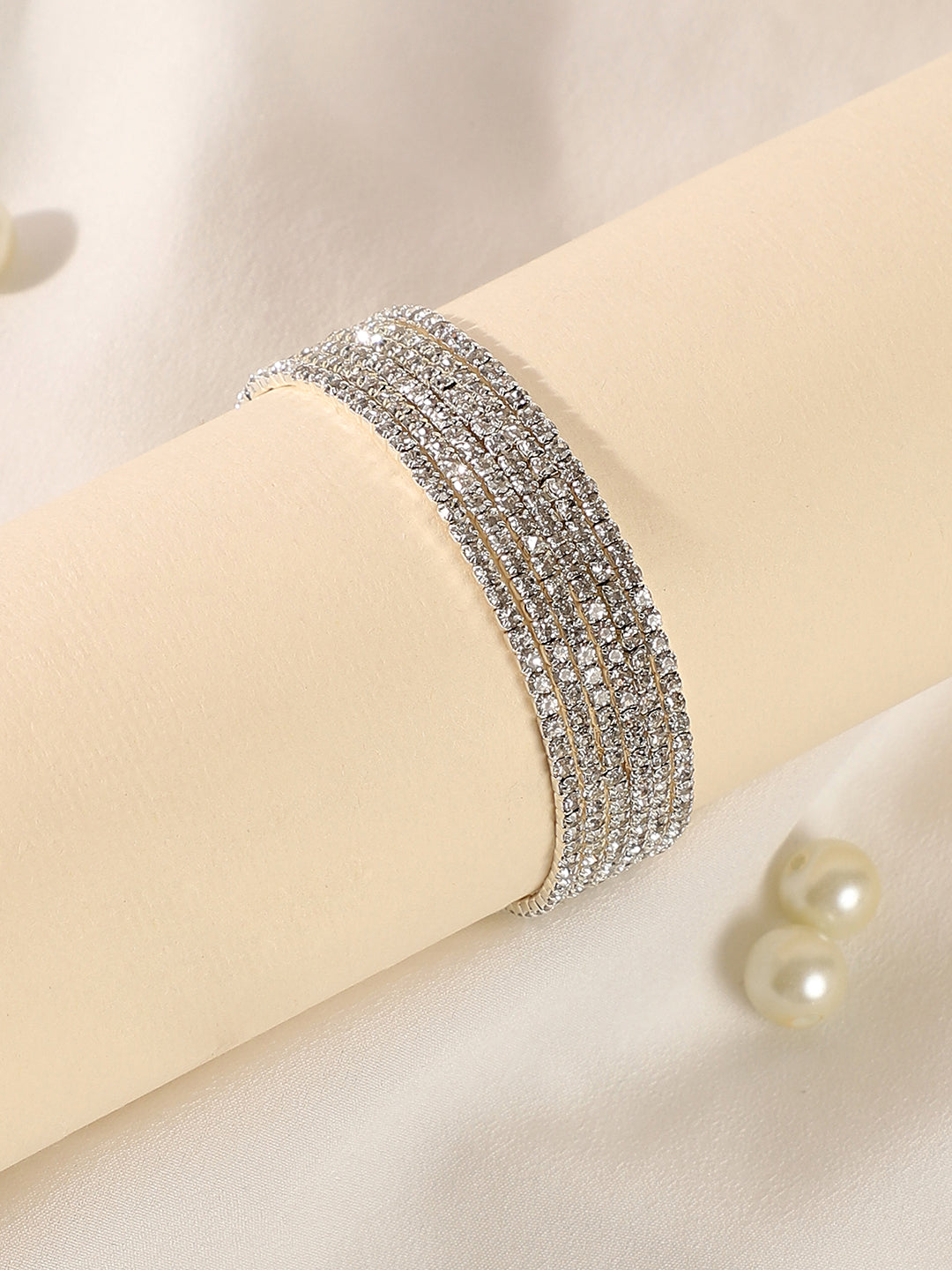 The Bling MultiLayer Bracelet  Metallic Silver