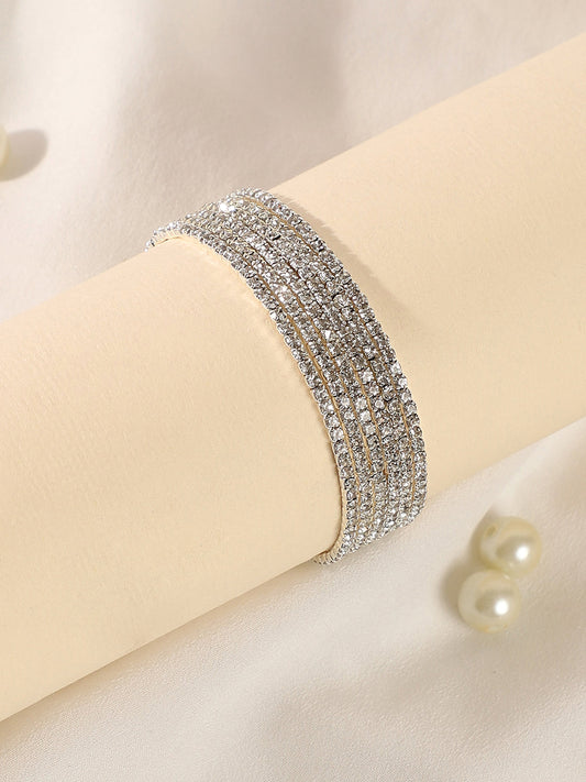 The Bling MultiLayer Bracelet  Metallic Silver