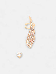 The Bling Wing Cuff Earrings  Rose Gold