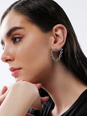 The Chain Bar Drop Earrings Metallic Silver Sohier6038