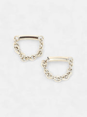 The Chain Bar Drop Earrings Metallic Silver Sohier6038