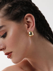 The Small Semi Chunky Hoop Earrings Champayne Gold Sohier6131