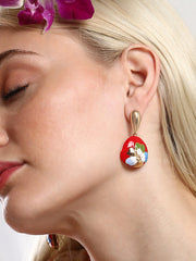 The Hana Drop Earrings Scarlet Red Sohier8959