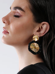 The Revolving Mirror Drop Earrings Onyx Black Sohier8970